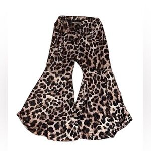 Leopard Print Kids Flared Pants